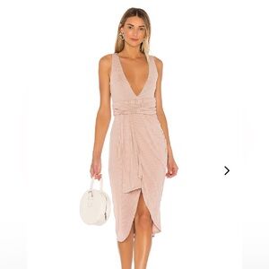 Lovers + Friends Aryana Midi Blush Pink Dress NWT